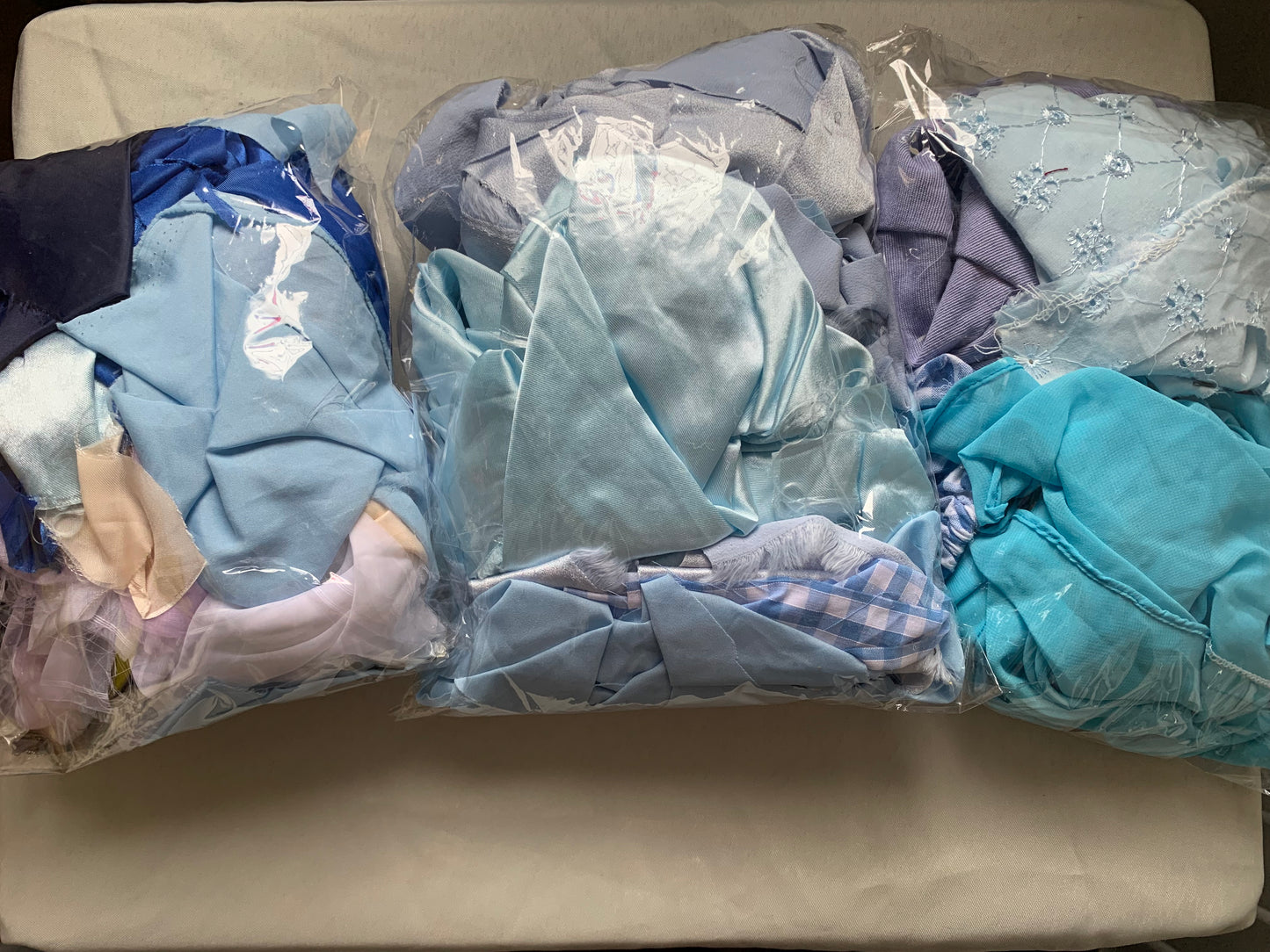 Scrap fabric packs - light blue mix
