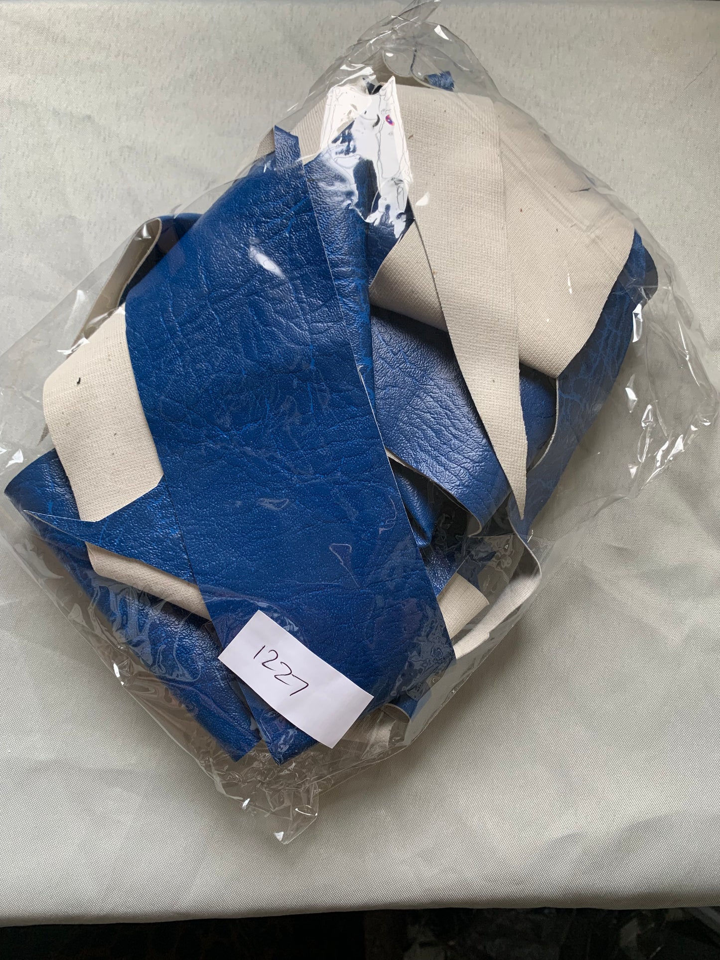 Scrap fabric packs - royal blue faux leather