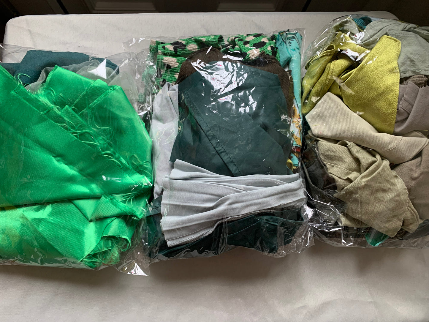 Scrap fabric packs - green mix