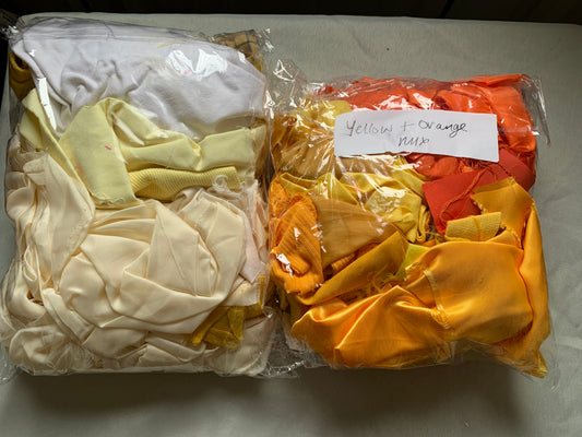 Scrap fabric packs - yellow and brown mix