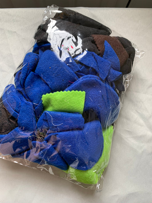 Scrap fabric packs - blue felt mix