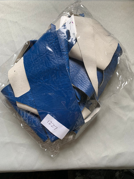 Scrap fabric packs - royal blue faux leather
