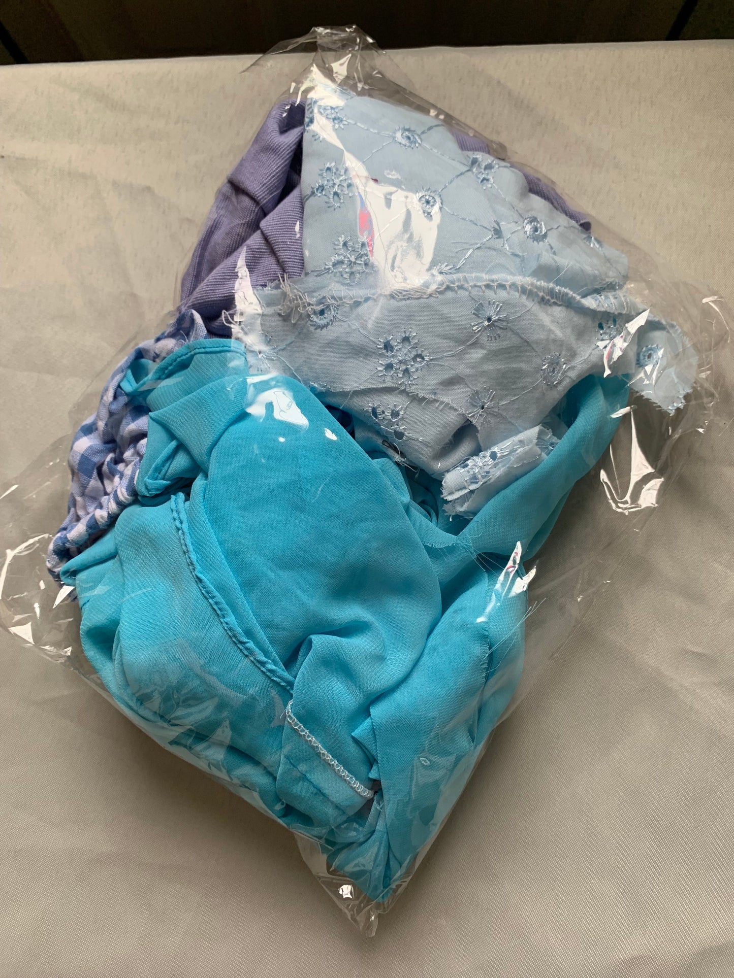 Scrap fabric packs - light blue mix