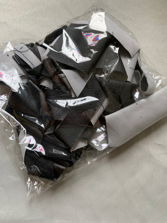 Scrap fabric packs - black faux leather