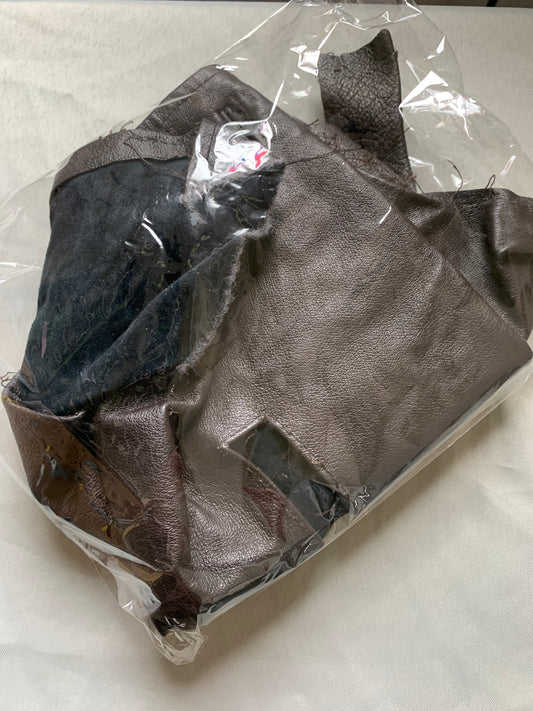 Scrap fabric packs - dark brown leather